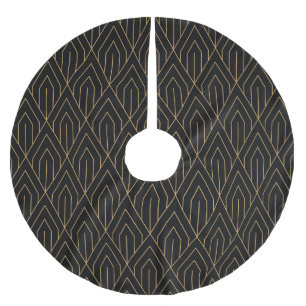 Saia Para Árvore De Natal De Poliéster Art Deco: papel de parede geométrico de vintage.