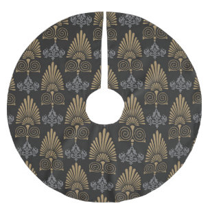 Saia Para Árvore De Natal De Poliéster Art Deco: Papel de Wallpaper Vintage Invisível