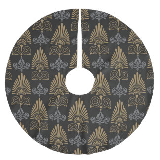 Saia Para Árvore De Natal De Poliéster Art Deco: Papel de Wallpaper Vintage Invisível