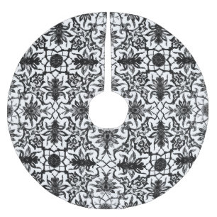 Saia Para Árvore De Natal De Poliéster Art Nouveau - Padrão Chinês - Preto e Branco