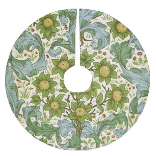 Saia Para Árvore De Natal De Poliéster Arte Floral William Morris Orchard Green