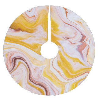 Saia Para Árvore De Natal De Poliéster Arte fluida: textura abstrato iridescente.