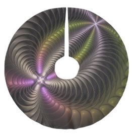 Saia Para Árvore De Natal De Poliéster Arte Fractal 3D Colorida abstrato brilhante