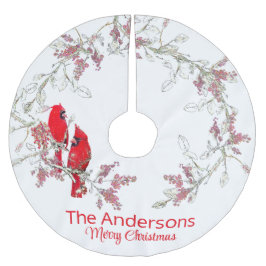 Saia Para Árvore De Natal De Poliéster Árvore cardeal de Natal