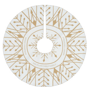 Saia Para Árvore De Natal De Poliéster Árvore de Fenda de Fenda de Neve com Deco de Arte