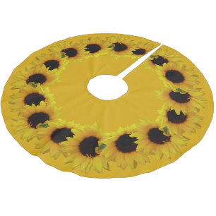 Saia Para Árvore De Natal De Poliéster Árvore de Natal Girassol Flores Amarelas Camisa s