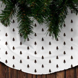 Saia Para Árvore De Natal De Poliéster Árvore de Natal Minimalista Moderna Preta e Branca