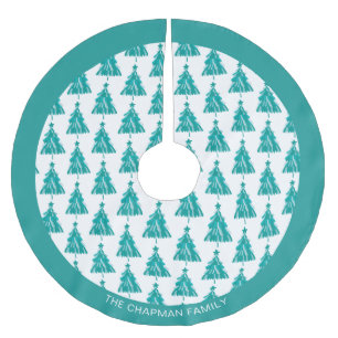 Saia Para Árvore De Natal De Poliéster Árvore de Natal Verde do Nome da Família Personali