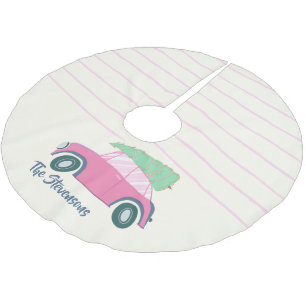 Saia Para Árvore De Natal De Poliéster Árvore de Natal Vintage Caprichosa Carro Personali