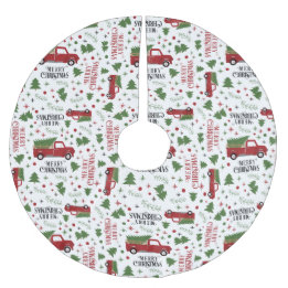 Saia Para Árvore De Natal De Poliéster Árvore de Natal Vintage Red Truck