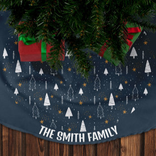 Saia Para Árvore De Natal De Poliéster Árvore Natal Light Snow Winter Family