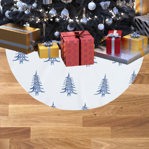 Saia Para Árvore De Natal De Poliéster Árvore Pagoda Azul, Árvore de Natal, saia