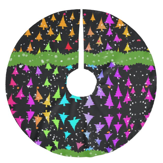 Saia Para Árvore De Natal De Poliéster Árvores de Natal Arco-Íris (Frente)