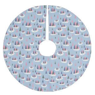 Saia Para Árvore De Natal De Poliéster Árvores de Natal Coloridas na Neve