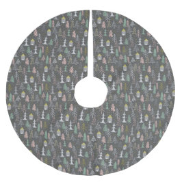 Saia Para Árvore De Natal De Poliéster Árvores de Natal e Casas Cor-de-rosa Amarelo