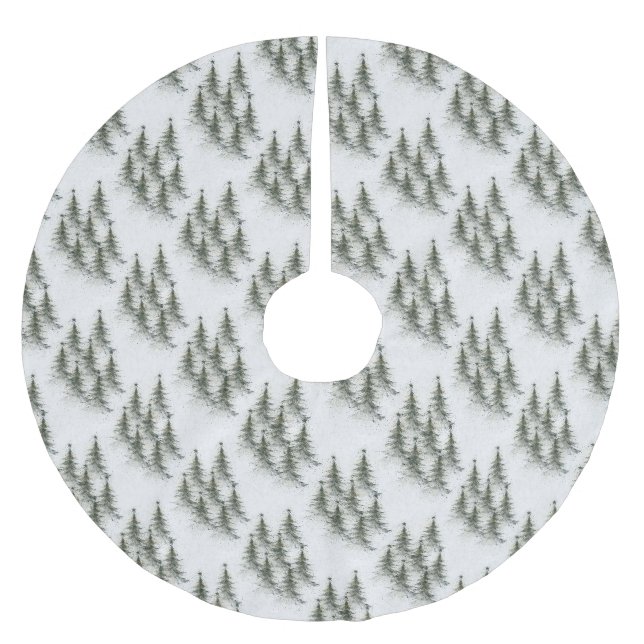 Saia Para Árvore De Natal De Poliéster Árvores de Natal nos Bosques (Frente)