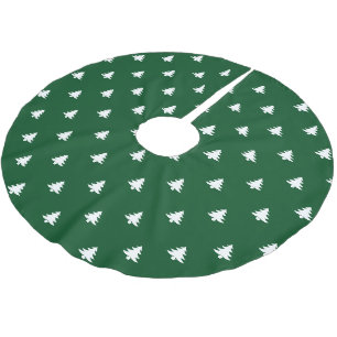 Saia Para Árvore De Natal De Poliéster Árvores de Natal padrão branco verde giro modern