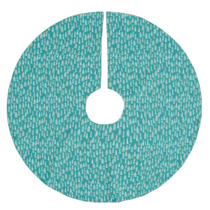 Saia Para Árvore De Natal De Poliéster Árvores de Natal Pintadas Aqua White Blue Teal