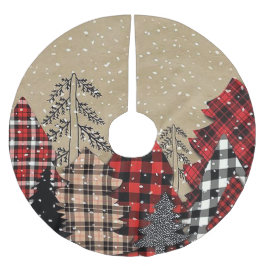 Saia Para Árvore De Natal De Poliéster Árvores de Natal xadrezes