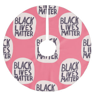Saia Para Árvore De Natal De Poliéster As vidas negras têm matéria, padrão caligráfico