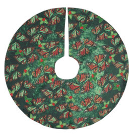 Saia Para Árvore De Natal De Poliéster Asas de Borboleta Monarca de Natal e Frutas de Aze
