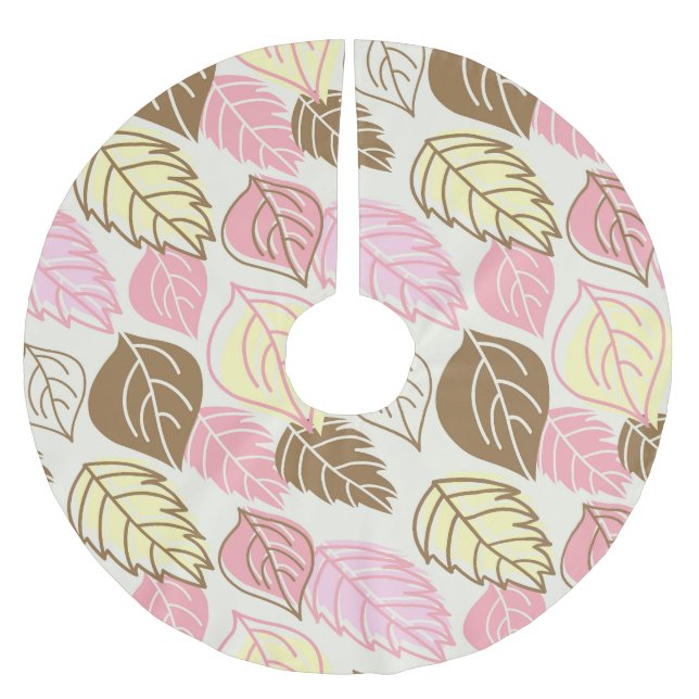 Saia Para Árvore De Natal De Poliéster Autumn Splendor: Leaf Seamless Pattern (Frente)