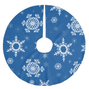 Saia Para Árvore De Natal De Poliéster Aveiadas Brancas Saia de Árvore Azul
