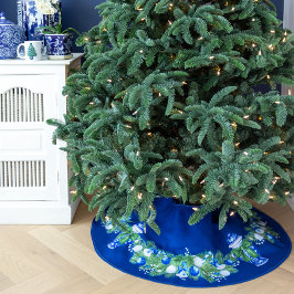 Saia Para Árvore De Natal De Poliéster Avelã Chinoiserie Saia de Árvore de Natal