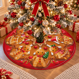 Saia Para Árvore De Natal De Poliéster Avelã Doce Biscoito Doce Natal Tapete de Árvore