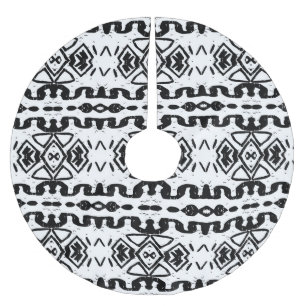 Saia Para Árvore De Natal De Poliéster Aztec Étnico, Padrão De Vintage Striped.