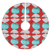 Azul-doce na saia vermelha da árvore