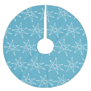 Saia Para Árvore De Natal De Poliéster Azul Estrela de Natal Atômica Moderna do Século Mé