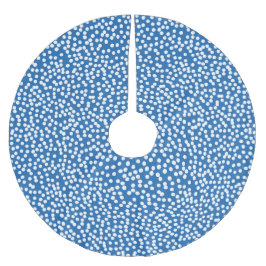 Saia Para Árvore De Natal De Poliéster Azul Nebulas com Pontos Brancos de Neve