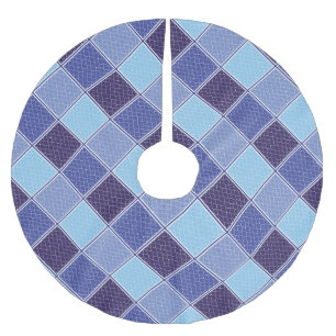 SAIA PARA ÁRVORE DE NATAL DE POLIÉSTER AZULEJO AZUL
