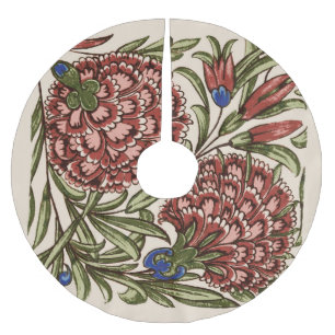 Saia Para Árvore De Natal De Poliéster Azulejo de Flor Antiquado Arte Russa
