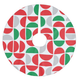 Saia Para Árvore De Natal De Poliéster Azulejos de férias do Meio século feliz