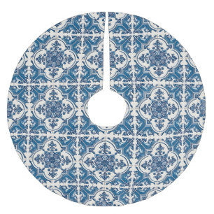 Saia Para Árvore De Natal De Poliéster Azulejos do Mediterrâneo, Portugal, Azulejo, Majol