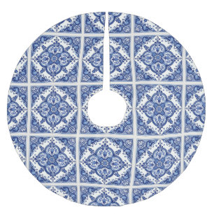 Saia Para Árvore De Natal De Poliéster Azulejos do Mediterrâneo, Portugal, Azulejo, Majol