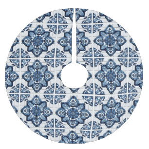 Saia Para Árvore De Natal De Poliéster Azulejos do Mediterrâneo, Portugal, Azulejo, Majol