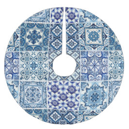 Saia Para Árvore De Natal De Poliéster Azulejos do Mediterrâneo, Portugal, Azulejo, Majol
