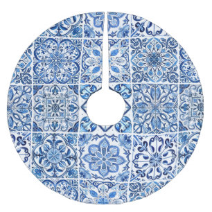 Saia Para Árvore De Natal De Poliéster Azulejos do Mediterrâneo, Portugal, Azulejo, Majol