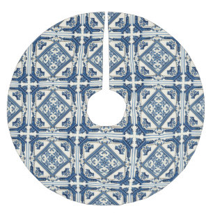 Saia Para Árvore De Natal De Poliéster Azulejos do Mediterrâneo, Portugal, Azulejo, Majol