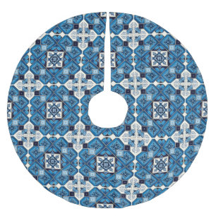 Saia Para Árvore De Natal De Poliéster Azulejos do Mediterrâneo, Portugal, Azulejo, Majol