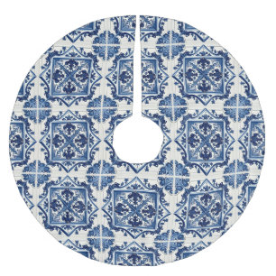 Saia Para Árvore De Natal De Poliéster Azulejos do Mediterrâneo, Portugal, Azulejo, Majol