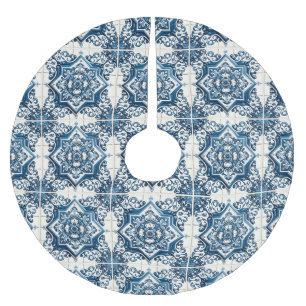 Saia Para Árvore De Natal De Poliéster Azulejos do Mediterrâneo, Portugal, Azulejo, Majol
