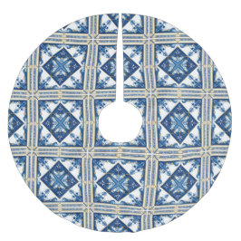 Saia Para Árvore De Natal De Poliéster Azulejos do Mediterrâneo, Portugal, Azulejo, Majol