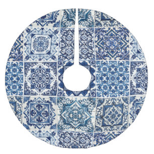 Saia Para Árvore De Natal De Poliéster Azulejos do Mediterrâneo, Portugal, Azulejo, Majol
