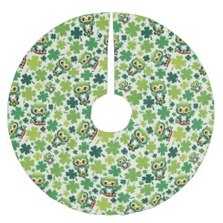 Saia Para Árvore De Natal De Poliéster Baby Owl Cute St Patrick Cartoon