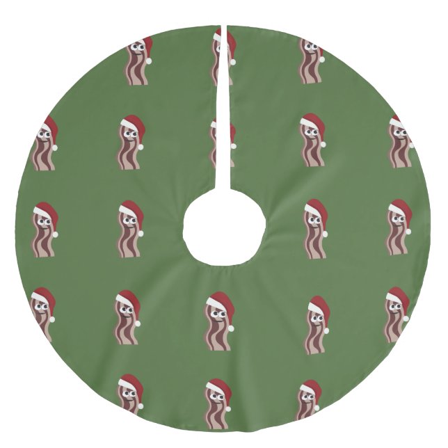 Saia Para Árvore De Natal De Poliéster Bacon do papai noel (Frente)