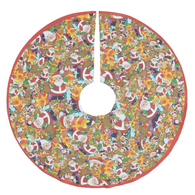 Saia Para Árvore De Natal De Poliéster Bag GIft de Santa Claus (Frente)